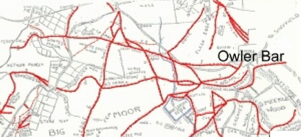 Big Moor - packhorse tracks and footpaths on Ward's 1944 survey